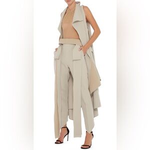 Maticevski Taupe Destined Wrap Pants Draped Asymmetrical Stylish Designer
